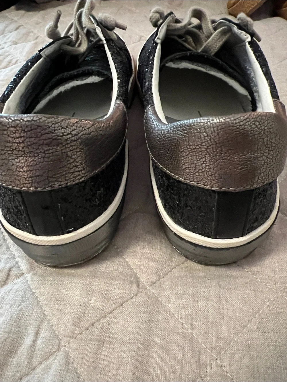 Dolce Vita Black and Silver Low-Top Sneakers